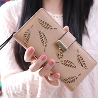 Gold Leaves Women Long Wallet Purse-Handbags, Wallets & Cases-Golonzo