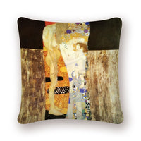 Oil Painting Cushion Cover Gold Pattern Print Pillow Case Vintage-Pillow Case and Shams-Golonzo
