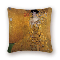 Oil Painting Cushion Cover Gold Pattern Print Pillow Case Vintage-Pillow Case and Shams-Golonzo