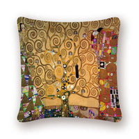Oil Painting Cushion Cover Gold Pattern Print Pillow Case Vintage-Pillow Case and Shams-Golonzo