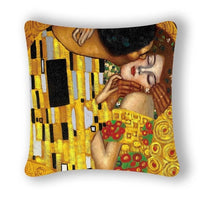 Oil Painting Cushion Cover Gold Pattern Print Pillow Case Vintage-Pillow Case and Shams-Golonzo