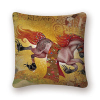 Oil Painting Cushion Cover Gold Pattern Print Pillow Case Vintage-Pillow Case and Shams-Golonzo