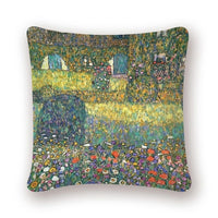 Oil Painting Cushion Cover Gold Pattern Print Pillow Case Vintage-Pillow Case and Shams-Golonzo