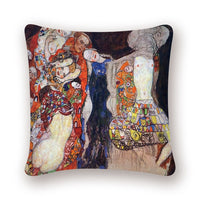 Oil Painting Cushion Cover Gold Pattern Print Pillow Case Vintage-Pillow Case and Shams-Golonzo