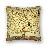 Oil Painting Cushion Cover Gold Pattern Print Pillow Case Vintage-Pillow Case and Shams-Golonzo