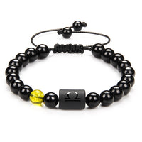 12 Constellation Couple Black Stone Bracelet-Bracelets-Golonzo