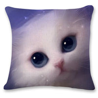 Cat Pattern Cotton Linen Throw Pillow Cushion Cover Seat-Pillow Case and Shams-Golonzo