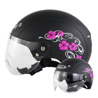 Women Motorcycle Helmet Pink Half Cascos Half Face Vespa Helmet-Motorcycle Helmets-Golonzo