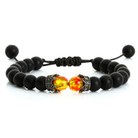 Black Lava Stone - Tiger Eye Charm Bracelet-Bracelets-Golonzo