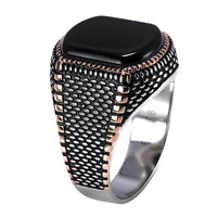 Men Onyx Silver Ring-ring-Golonzo
