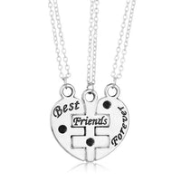 Romantic Couple Heart Clock Key Pendant Necklaces For Women Ture Love Two Detachable Necklace-Pendant Necklaces-Golonzo