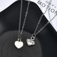 Romantic Couple Heart Clock Key Pendant Necklaces For Women Ture Love Two Detachable Necklace-Pendant Necklaces-Golonzo