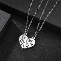 Romantic Couple Heart Clock Key Pendant Necklaces For Women Ture Love Two Detachable Necklace-Pendant Necklaces-Golonzo