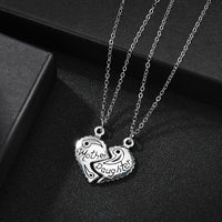 Romantic Couple Heart Clock Key Pendant Necklaces For Women Ture Love Two Detachable Necklace-Pendant Necklaces-Golonzo