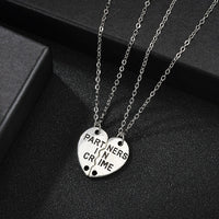 Romantic Couple Heart Clock Key Pendant Necklaces For Women Ture Love Two Detachable Necklace-Pendant Necklaces-Golonzo
