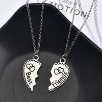 Romantic Couple Heart Clock Key Pendant Necklaces For Women Ture Love Two Detachable Necklace-Pendant Necklaces-Golonzo