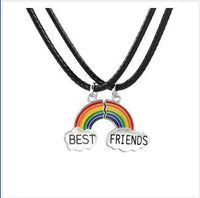 Best Friends Love Couple Necklace For Women Cut Animal Rabbit Rainbow-Necklace-Golonzo