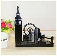 Ferris Wheel / Eiffel Tower / Statue of Liberty Metal Book Ends, Novelty Vintage Black Bookend-bookcase-Golonzo