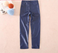 Spring Autumn Kids Girl Legging - Skinny Pencil Pants Faux PU Leather-Pants-Golonzo