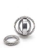Tibetan Silver Rotatabl Ring Male 925 Sterling Silver Totem Twelve Constellations Ring Cosmic-ring-Golonzo