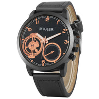 Luxury Leather Strap Men Watch with Bracelet Sets-Quartz Watches-Golonzo