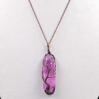 Natural/Rainbow Crystal Quartz TREE OF LIFE Chakra Neklaces-Necklaces-Golonzo