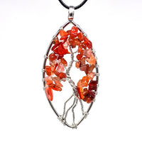 Natural/Rainbow Crystal Quartz TREE OF LIFE Chakra Neklaces-Necklaces-Golonzo