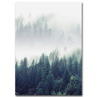 Nordic Decoration Forest Lanscape Wall Print Canvas-Paint-Golonzo