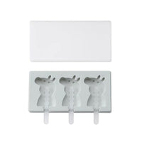 Silicone Ice Cream Mold with Cover Animals Shape Jelly Form Maker-Kitchen Slicers-Golonzo