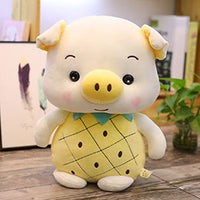 Rabbit and Pig Stuffed Doll with Strawberry and Pineapple Costume-Stuffed Animals-Golonzo