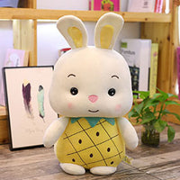 Rabbit and Pig Stuffed Doll with Strawberry and Pineapple Costume-Stuffed Animals-Golonzo