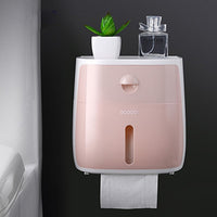 Plastic toilet paper holder bathroom double paper tissue box wall-Toilet Paper Holders-Golonzo
