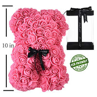 Hand Made Rose Teddy Bear 10 inch USA - Gift for Mothers Day, Valentines Day-Dolls-Golonzo