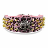 Gold Skull Spiked Dog Collars For Medium-Large Dog-collar and harness-Golonzo