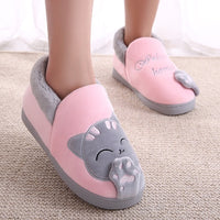 Women Winter Home Slippers Cartoon Cat Shoes-Women Shoes-Golonzo