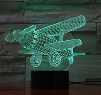 Touch Remote Control Air Plane 3D Light LED Table Lamp Optical Illusion Bulb Night Light 7 Colors Changing Mood Lamp-Lamps-Golonzo