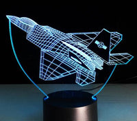 Touch Remote Control Air Plane 3D Light LED Table Lamp Optical Illusion Bulb Night Light 7 Colors Changing Mood Lamp-Lamps-Golonzo