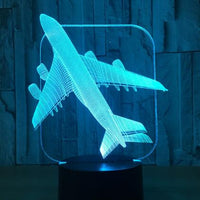 Touch Remote Control Air Plane 3D Light LED Table Lamp Optical Illusion Bulb Night Light 7 Colors Changing Mood Lamp-Lamps-Golonzo