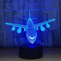 Touch Remote Control Air Plane 3D Light LED Table Lamp Optical Illusion Bulb Night Light 7 Colors Changing Mood Lamp-Lamps-Golonzo