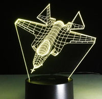 Touch Remote Control Air Plane 3D Light LED Table Lamp Optical Illusion Bulb Night Light 7 Colors Changing Mood Lamp-Lamps-Golonzo