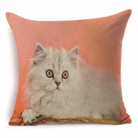 Cat Pattern Cotton Linen Throw Pillow Cushion Cover Seat-Pillow Case and Shams-Golonzo