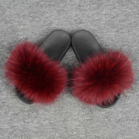 Fashion Cute Raccoon Fur Slipper-Women Shoes-Golonzo