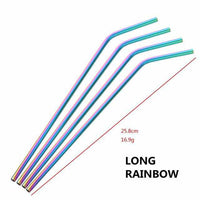 4PCS Reusable Metal Drinking Straws - Colorful Stainless Steel Straw+1 Brush-Drinking Straws and Stirrers-Golonzo