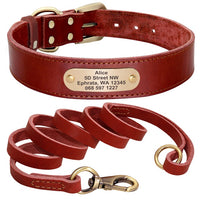 Personalized Pet Collar - Custom Leather Dog Collar Leash Set-Pet Collars & Harnesses-Golonzo