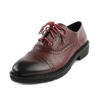 Red Vintage Flat Oxford Shoes British Style-Women Shoes-Golonzo
