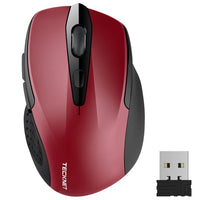 TeckNet Pro Wireless Mouse Nano Receiver Ergonomic Mice - 6 Buttons 2400DPI-Mice & Trackballs-Golonzo