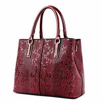 Luxury Snake PU Leather Women Tote Bag-Handbags-Golonzo