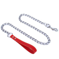 Stainless Steel Pet Dog Chain Leash Handle Anti-Bite Metal for Small Medium Dog-Pet Leashes-Golonzo