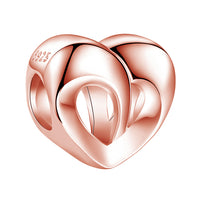 Sterling Silver Rose Gold Heart Charm for DIY Jewelry Making-Charms & Pendants-Golonzo
