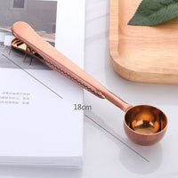 Stainless Coffee Spoon - Cafe Spoon with Coffee Bag Sealing Clip-Spoons-Golonzo